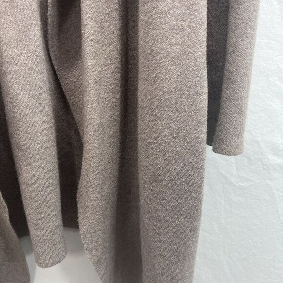 Rachel Zoe Open Front Cardigan Women's M Taupe Beige Neutral Minimalist Pockets - Picture 3 of 11
